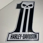 Harley-davidson Hd 2010 Embossed Tin Sign Shaped #1 Skull Logo, 12 X 18. Fixed Price $49.95.