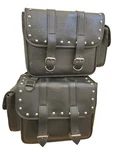 2X River Road Motorcycle Bike Saddlebags Studded Buckles Travel Overland. Fixed Price $35.84.