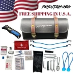 Leather Motorcycle Saddle Bag First Aid Tool Kit Holder Pouch Storage Strap Lot. Fixed Price $49.87.