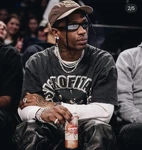 Travis Scott Utopia Era Rick Owens Style Sunglasses Black Frame Mirror Lens. Fixed Price $38.00.