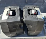 Genuine Triumph Pannier Kit Silver/ Black A9508184- No Hardware- Damaged Lock. Fixed Price $499.99.