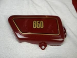 Rh Side Cover, Nos 1977 Yamaha XS650D, Maxim Maroon, 447-21721-01-U8. Fixed Price $39.95.