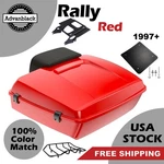 Advanblack Rally Red Chopped Tour Luggage Trunk Pad Backrest Fits 97+ Harley. Fixed Price $1039.00.