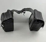Yamaha V Star Classic Black Leather Studded Motorcycle Saddlebags 2PC Set. Fixed Price $127.49.