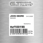 TTZF100198 Washer Fits John Deere (surplus Open Box). Fixed Price $97.13.
