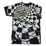 Fly Racing Shirt Mens Medium Black Checkerboard Graphic Tee Motocross All Over. Fixed Price $14.97.