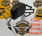 Oem 97-08 Harley Touring Detachable Sissy Bar Passenger Backrest Luggage Rack. Fixed Price $199.95.