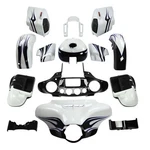 Fairing Fits For Harley Cvo Street Glide 19 White Amethyst Black Licorice Flames. Fixed Price $3429.99.