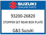 Suzuki Oem Part 93200-26820 Stopper Set Rear Box Plate. Fixed Price $52.76.