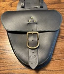 Triumph Black Cowhide Topgrain Throw Under Seat Cover Bags - TTU01 Bad&g Customs. Fixed Price $175.00.