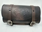 Dream Apparel Brown Leather Universal Fitting Motorcycle Tool Bag. Fixed Price $30.00.