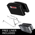 Black Hard Saddlebags & Brackets Kit Fit For Harley Fat Boy Flfbs 2018-2025. Fixed Price $289.99.