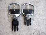 Harley Oem Flhr/c Road King Classic Models Lot Of 2 Leather Saddlebag Buckles. Fixed Price $89.00.