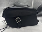 Castle Streetbags Kickback Plain Black Hard Leather Motorcycle Saddlebag. Fixed Price $49.99.