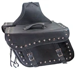 Throw Over Studded Black Leather Saddlebags For Harley 07301. Fixed Price $161.85.