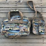 Vtg Pioneer Express Bags Route 66 Tapestry Travel Weekender Luggage Crossbody. Fixed Price $41.99.