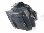 Universal Throw Over Slanted Saddlebag Set River Road Studded Black Pleather. Fixed Price $45.00.