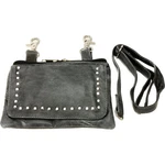 Unik International Women's Gray Leather Studded Clip-on Bag 9709.GY. Fixed Price $40.00.