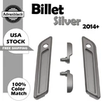Billet Silver Saddlebag Lid Lever & Latch Cover Set Kit For 14+ Harley Touring. Fixed Price $159.00.