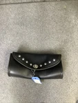 Universal Studded Black Leather Motorcycle Windshield Bag 10 X3.5 X5.5 M33E. Fixed Price $75.00.
