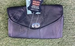 Diamond Plate 10" Black Buffalo Leather Windshield Bag Motorcycle Nwt. Fixed Price $39.99.