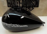 Harley '14-16 Flhxs Touring Gas Fuel Tank Emblems Vivid Black Silver Pinstripe. Fixed Price $619.95.
