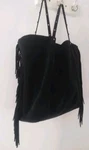 All Saints 'lea Fringes' Tote Bag Black Suede Leather Studded Bojo Pouch. Fixed Price $79.20.