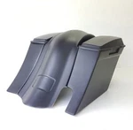 Fiberglass 6" Stretched Saddlebags Stock Lids Rear Overlay Fender Harley 97-08. Fixed Price $598.00.