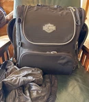 Harley-davidson Nylon Bar & Shield Zippered Touring Luggage Bag W/rain. Fixed Price $100.00.