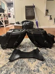 Leather Works 112P Deluxe Wide Angle Saddlebags With Rear Pockets. Fixed Price $195.00.