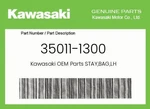 Kawasaki Genuine Stay,bag,lh 35011-1300. Fixed Price $112.12.