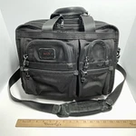 Tumi Alpha T-pass 26145DH Laptop Bag Expandable Briefcase Luggage Black Nylon. Fixed Price $69.99.