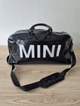 Bmw Mini Cooper Black Patent Logo Duffle Gym Bag Holdall Sports Travel Car. Fixed Price $67.60.