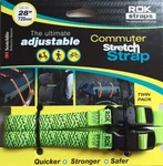 Rok Straps Commuter Stretch Adj 12"-28" X 3/8 Green/black Reflective. Fixed Price $23.99.
