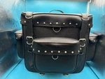 River Road Leather Motorcycle Trunk Bag Wide Studded Hook & Loop Preowned. Fixed Price $50.00.