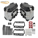 Motorcycle Silver Side Case 36L Hard Saddlebag Box Trunk Tour With Support Racks. Fixed Price $243.64.