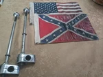 Vintageused Kuryakyn 9IN Flag 1/2INCH Vertical Clamp Mount Chrome Removable. Fixed Price $35.00.