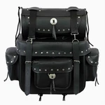 Motorcycle Leather Trunk Bag Waterproof Universal Fit Pannier Cruiser Chopper. Fixed Price $79.99.