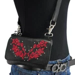 Milwaukee Leather MP8853 Women's 'flower' Black And Red Multi Pocket. Fixed Price $33.99.