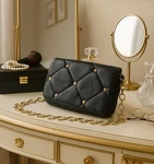 Quilted Leather Chain Lj Simone Vintage Lambskin Studded Bag. Fixed Price $34.00.