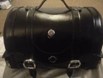 Viking Leather Black Motorcycle Sissy Bar Saddle Bag Hard Case W/lock Large. Fixed Price $249.99.