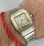 Cartier Santos De Galb 25MM W20012C4 Small 18K Yellow Gold & Ss Quartz Vintage. Fixed Price $4300.00.