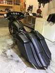 1997-2007 Harley Davidson Touring Custom Bagger Extended Kit Stretch Saddlebags. Fixed Price $2299.00.