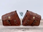 Motorcycle Side Pouch Brown Leather 2 Saddlebags Panniers. Fixed Price $45.20.