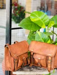 First Choice Leather Bags Goat Saddlebag Luggage Brown Panniers Tool 2. Fixed Price $56.73.