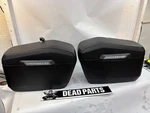 Harley Viking Lamellar Raven Covered Hard Saddlebags Softail Deluxe. Fixed Price $270.00.