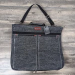 Vintage American Flyer Garment Bag 48" Travel Luggage Charcoal Tweed & Leather. Fixed Price $19.16.