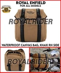 Fits Royal Enfield "waterproof Canvas Bag, Khaki Rh Side" For All Models. Fixed Price $76.99.