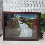 Handmade Textile Needle Felted Wool Fiber Art Shadow Box Diorama River Nature. Fixed Price $75.91.