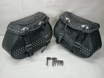 Harley-davidson 2012 Softail Heritage Leather Saddlebags W/ Chrome Studs Tassels. Fixed Price $208.05.